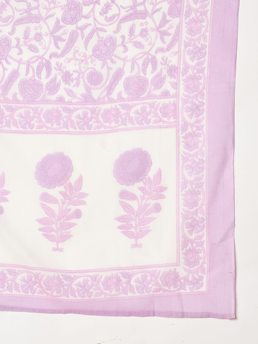 Women Floral Printed Pure Cotton Kurta with Trousers & With Dupatta