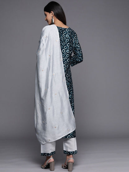 Dhiyona VA Women'sYoke Design Chanderi Silk Kurta with Trousers & Dupatta