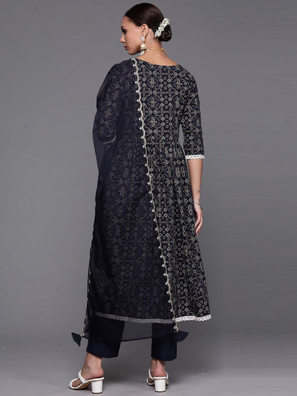 Dhiyona IE Women Ethnic Motifs Printed Kurta & Trousers With Dupatta