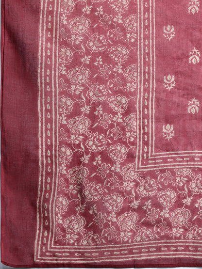 Dhiyona IE Floral Printed Empire Pure Cotton Kurta with Trousers & With Dupatta