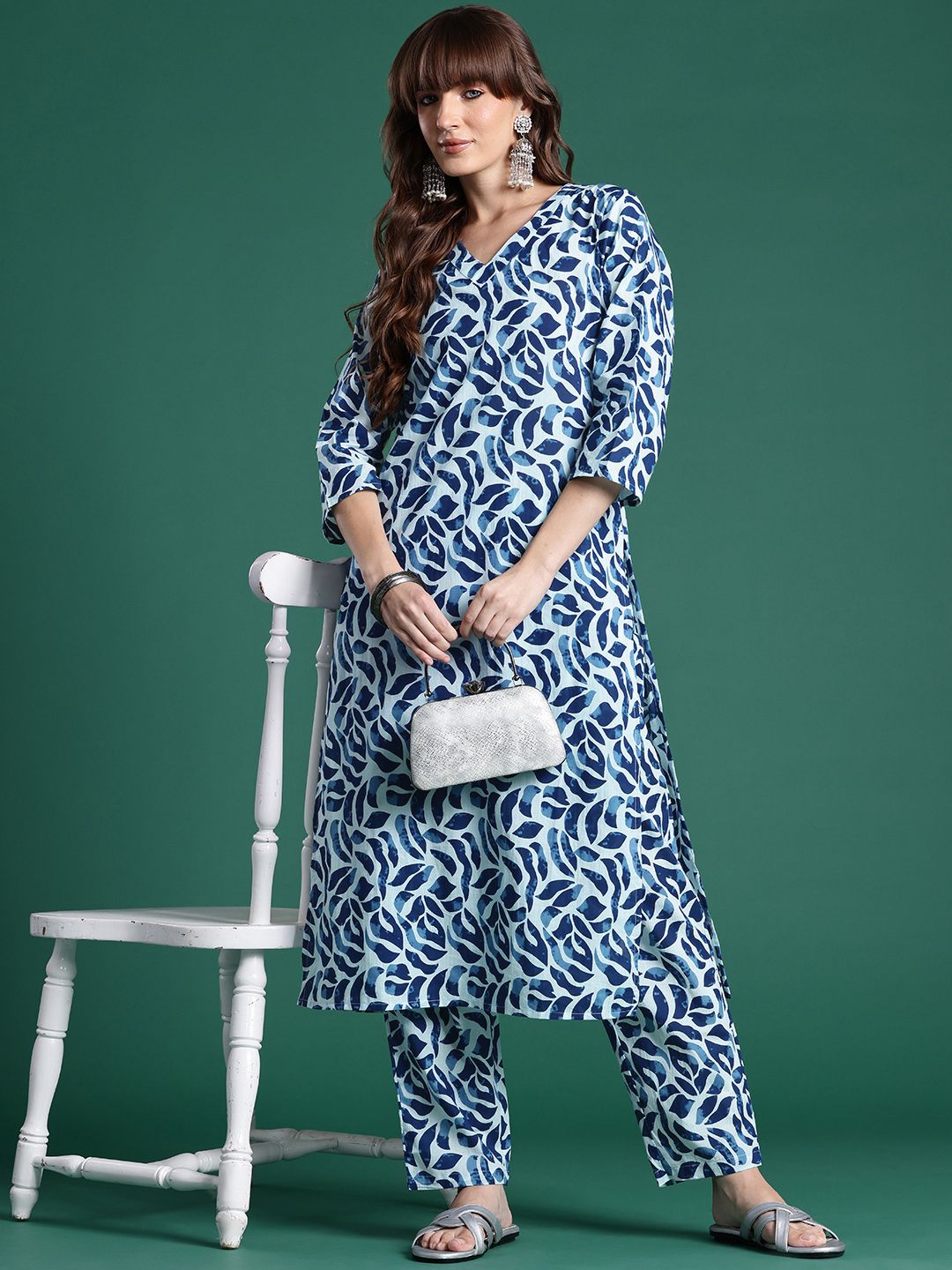 Dhiyona IE Printed Regular Pure Cotton Kurta & Trousers