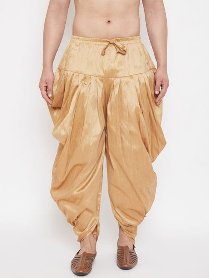 Men's Rose Gold Silk Blend Regular Dhoti