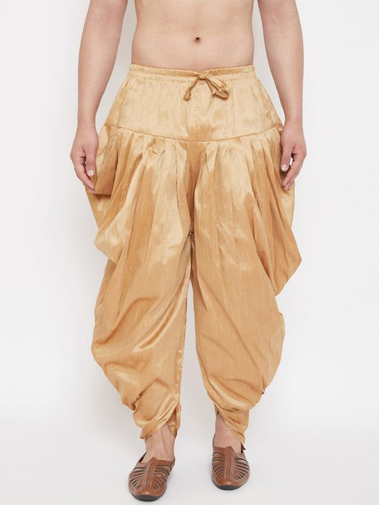 Men's Rose Gold Silk Blend Regular Dhoti