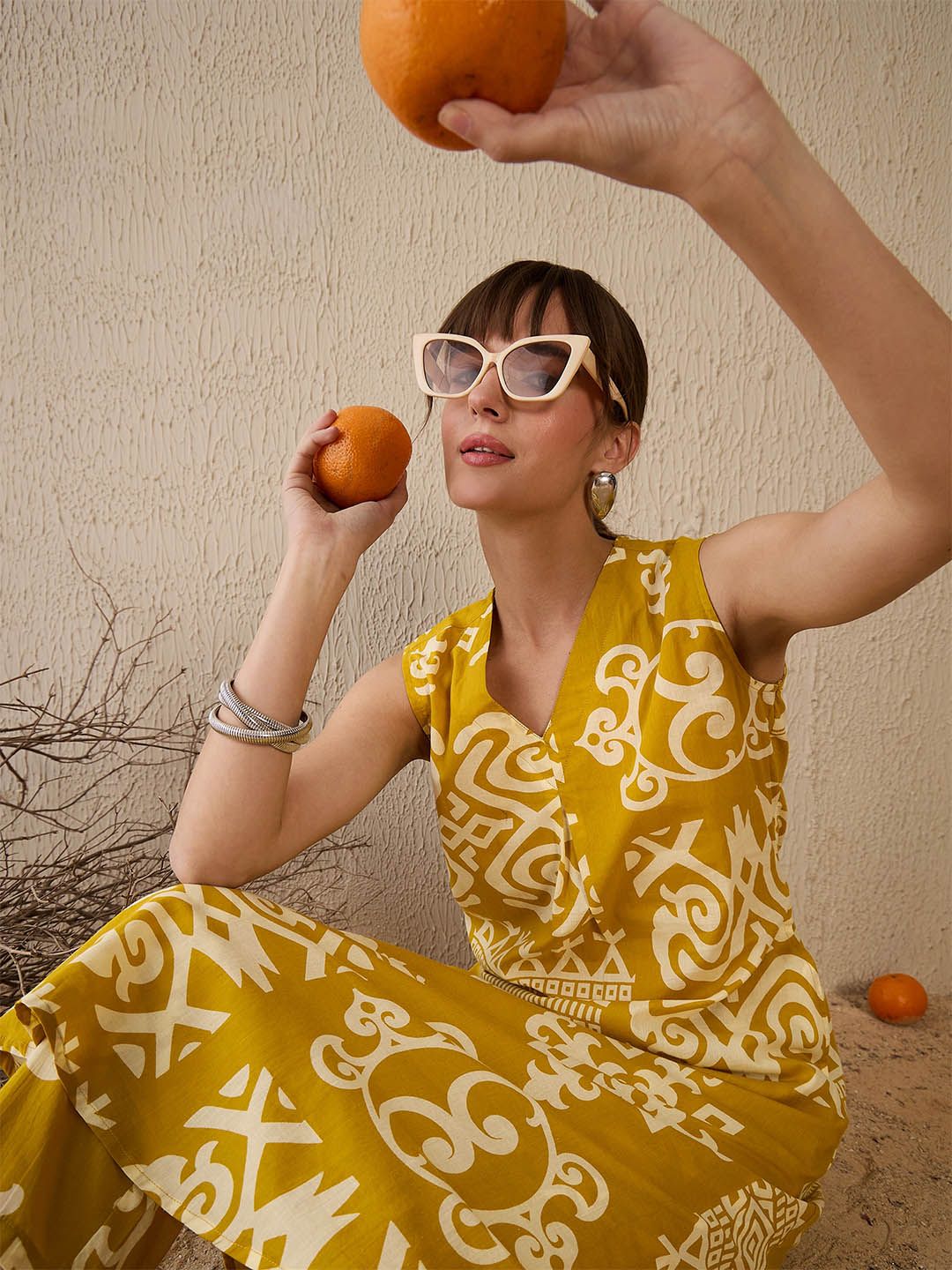 Women Ethnic Motifs Printed Regular Pure Cotton Kurta with Trousers