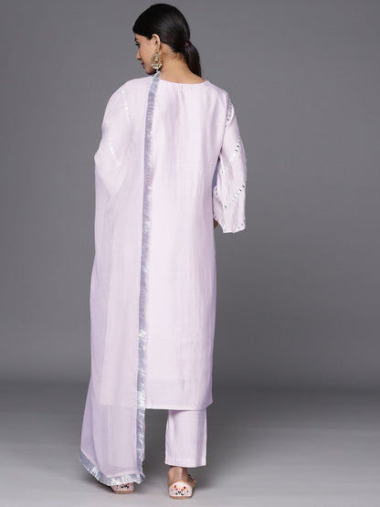 Dhiyona VA Women'sYoke Design Regular Mirror Work Kurta with Trousers & With Dupatta