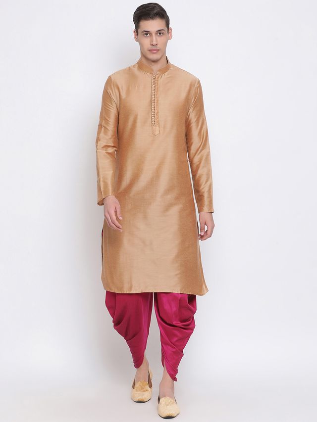 Men's Frushia Silk Blend Straight Dhoti