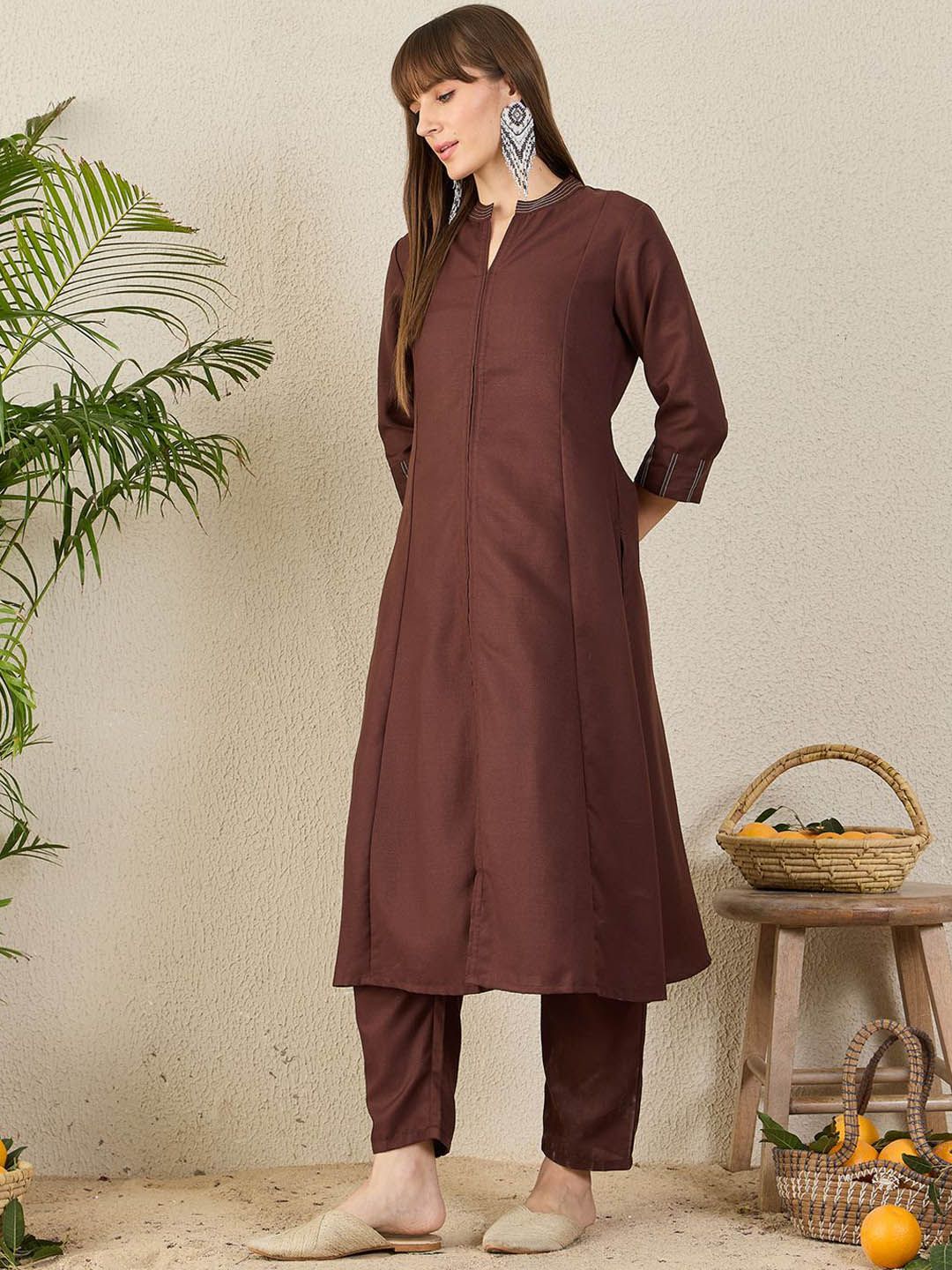 Dhiyona IE Mandarin Collar Tunic With Trouser