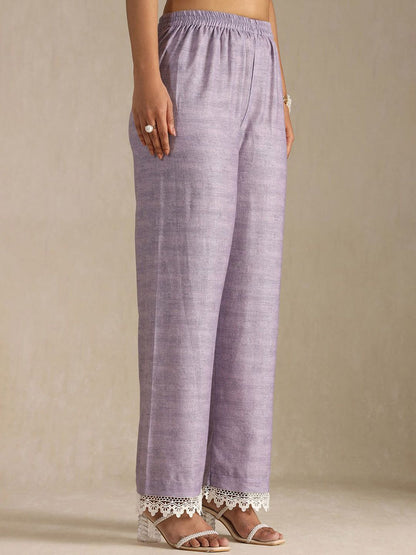 Dhiyona SO Women's Women Printed Regular Beads and Stones Linen Kurta with Palazzos & With Dupatta