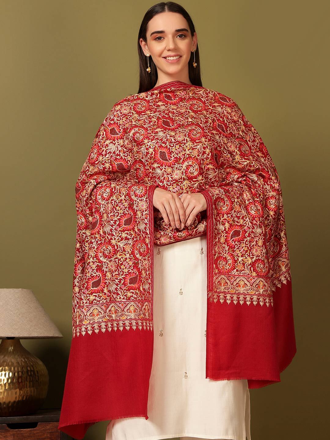 Dhiyona PA Paisley Embroidered Nalki Shawl