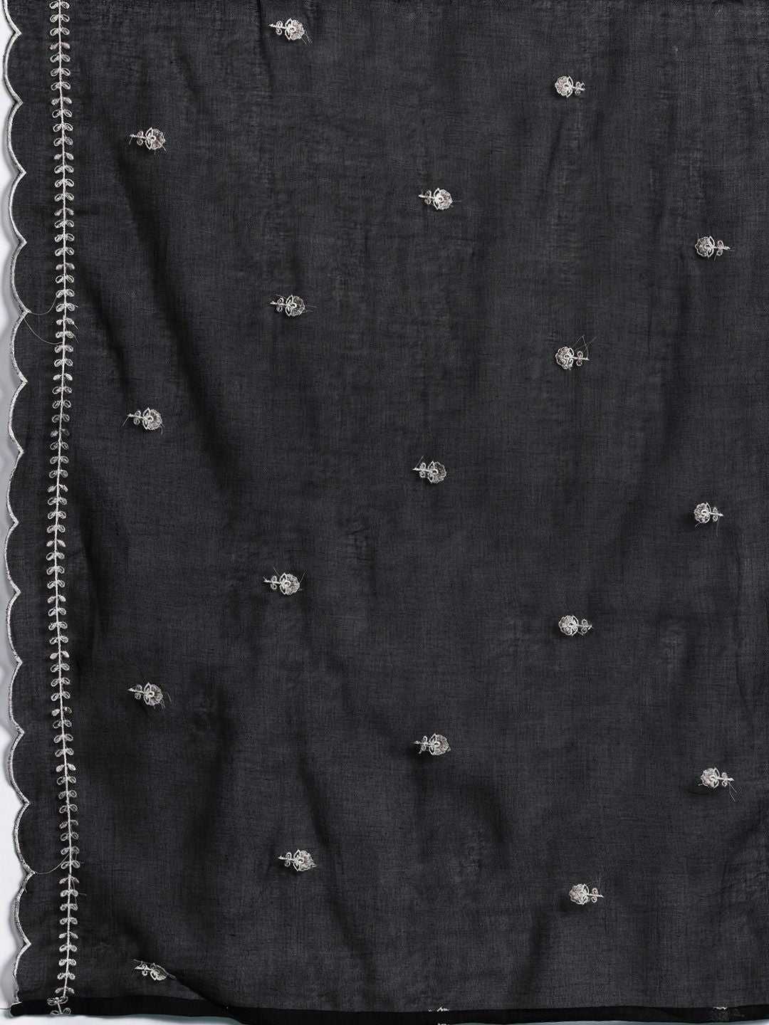 Floral Embroidered Pure Cotton Kurta with Trousers & Dupatta