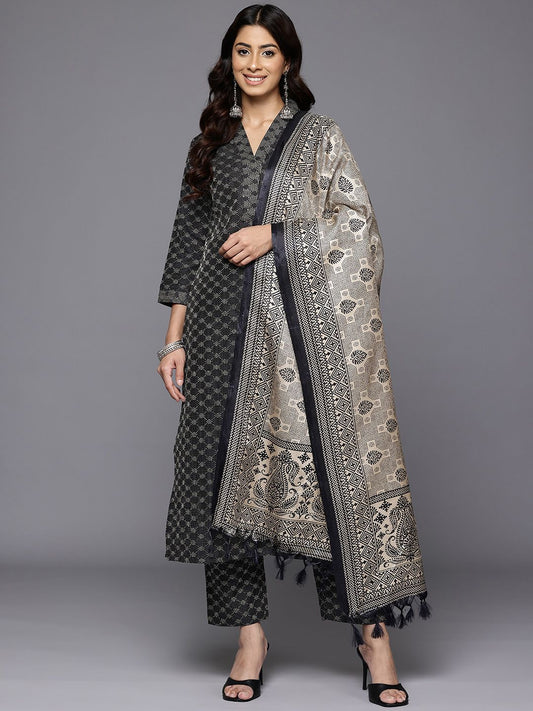 Dhiyona VA Women'sWoven Design Kurta with Trousers & With Dupatta