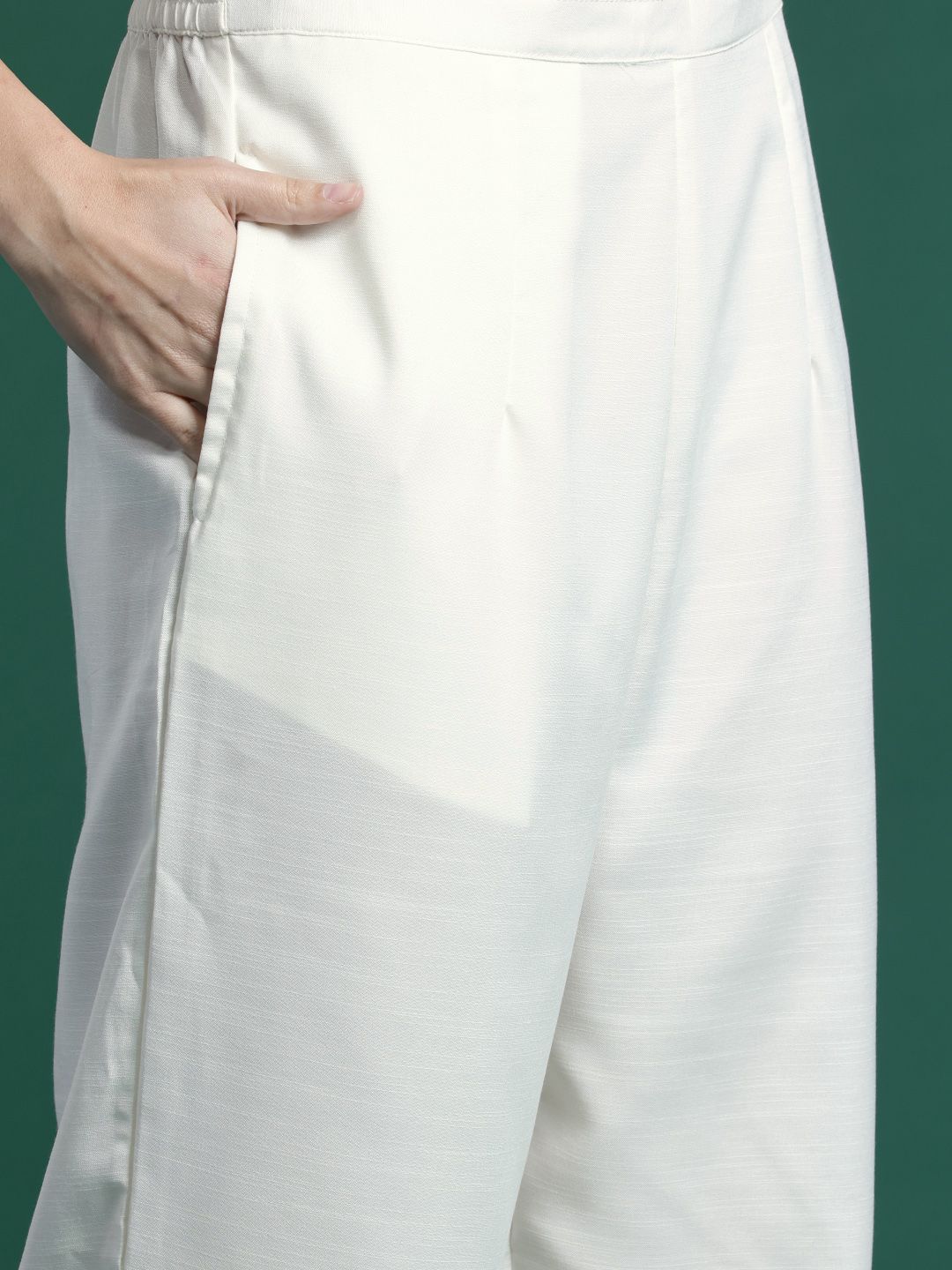 Embroidered Regular Thread Work Kurta with Trousers & Dupatta