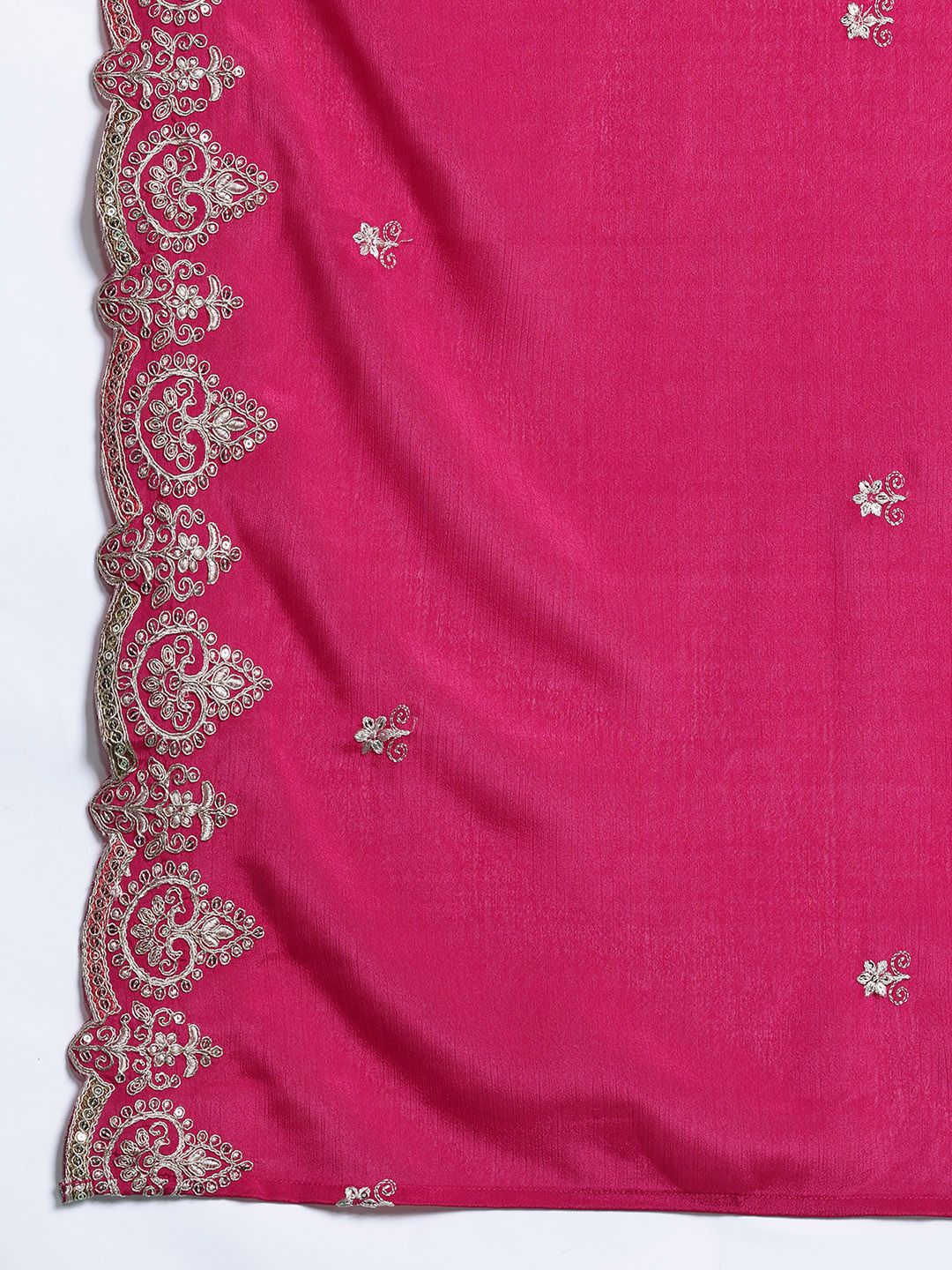 Ethnic Motifs Embroidered Regular Sequinned Kurta with Palazzos & Dupatta