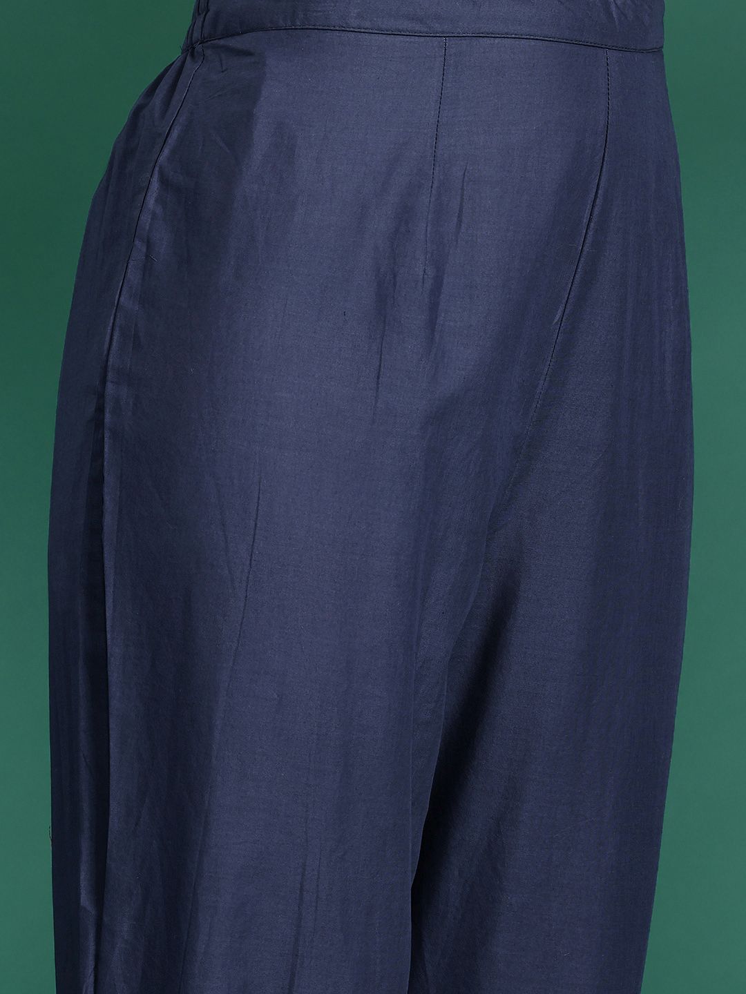 Plus Size Ethnic Motifs Printed Sequinned Pure Cotton Kurta Set