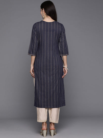 Dhiyona IE Women Ethnic Motifs Embroidered Sequinned Straight Kurta