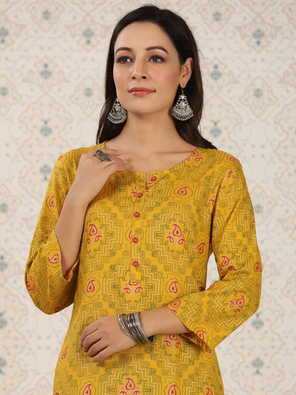 Dhiyona OD  Ethnic Motifs Printed Straight Kurta