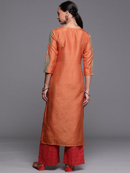Dhiyona IE Women Boat Neck Ethnic Motifs Printed Straight Kurta