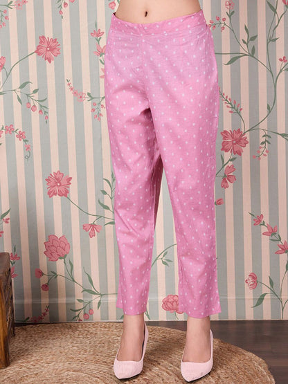 Dhiyona OD  Bandhani Printed Pure Cotton Kurta with Trousers & Dupatta