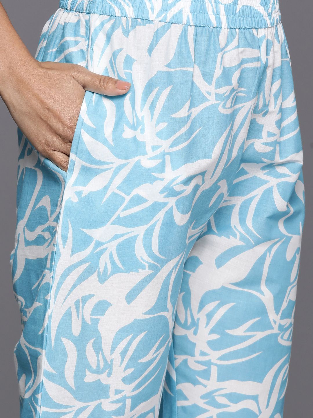 Dhiyona VA Women'sFloral Printed Pure Cotton Kurta with Trousers & Dupatta