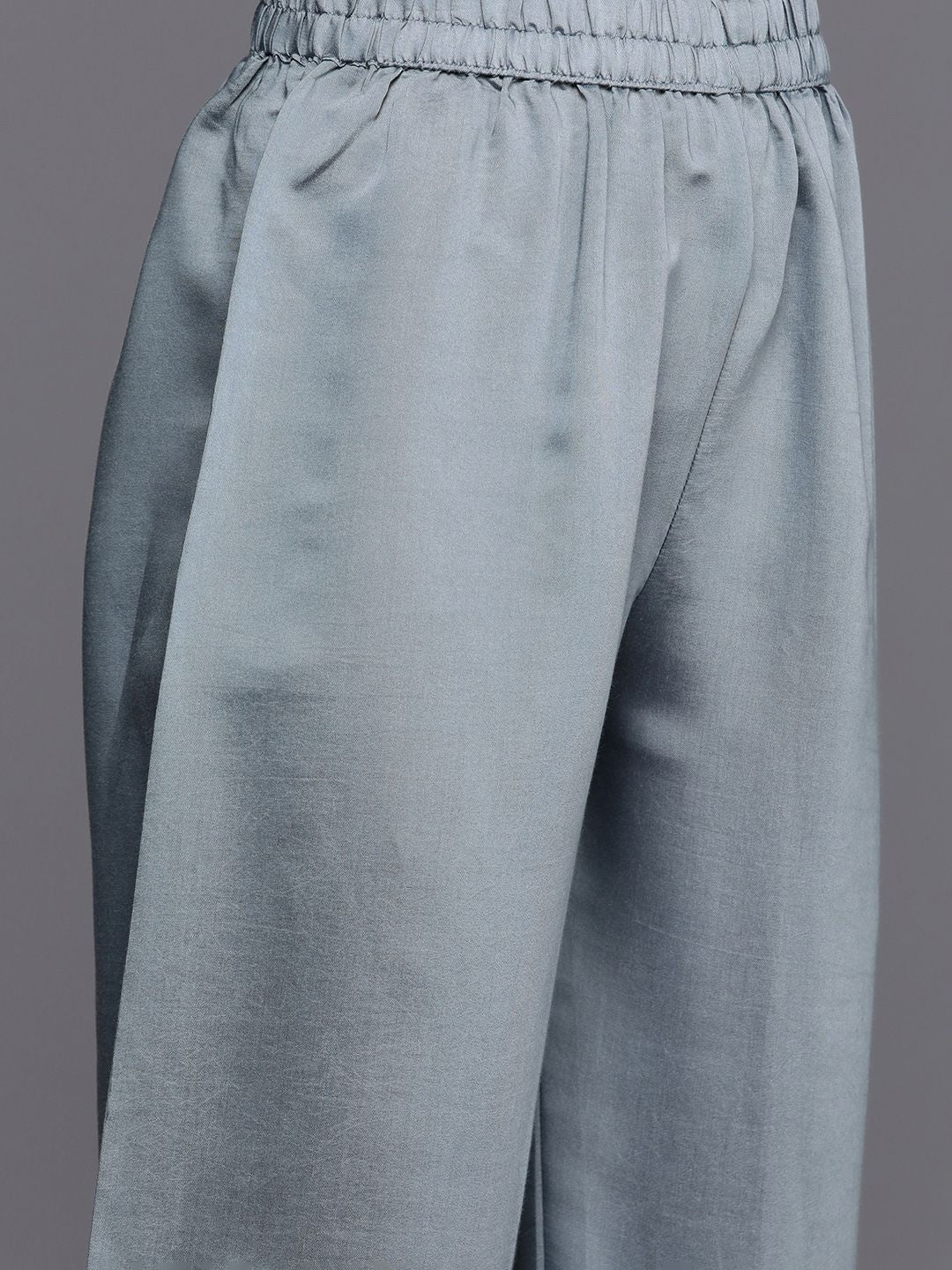 Dhiyona VA Women'sFloral Yoke Design Sequinned Chanderi Silk Kurta with Trousers & With Dupatta