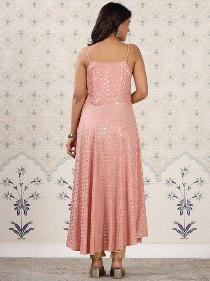 Dhiyona OD  Floral Printed Shoulder Straps Anarkali Kurta