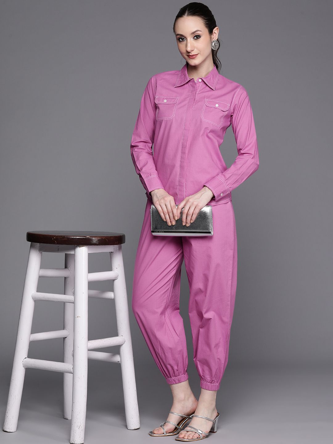 Kantha Work Pure Cotton Shirt With Trousers