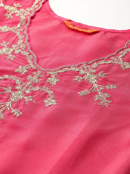 Ethnic Motifs Embroidered Kurta with Trousers & With Dupatta