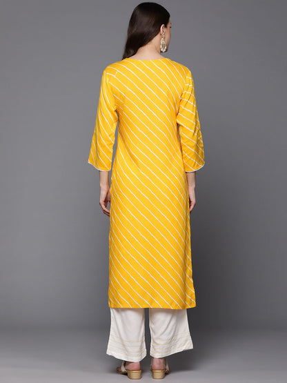 Dhiyona IE Women Leheriya Printed Sequinned Kurta