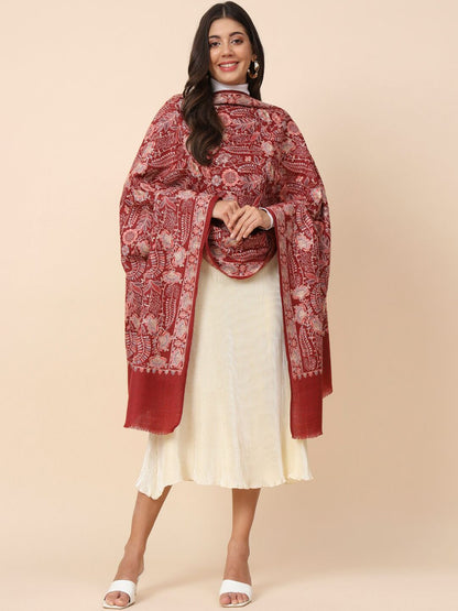 Dhiyona PA Floral Embroidered Woolen Shawl