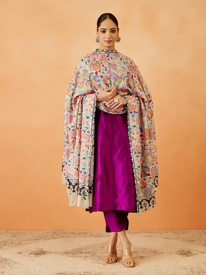 Dhiyona PA Women Floral Embroidered Shawl