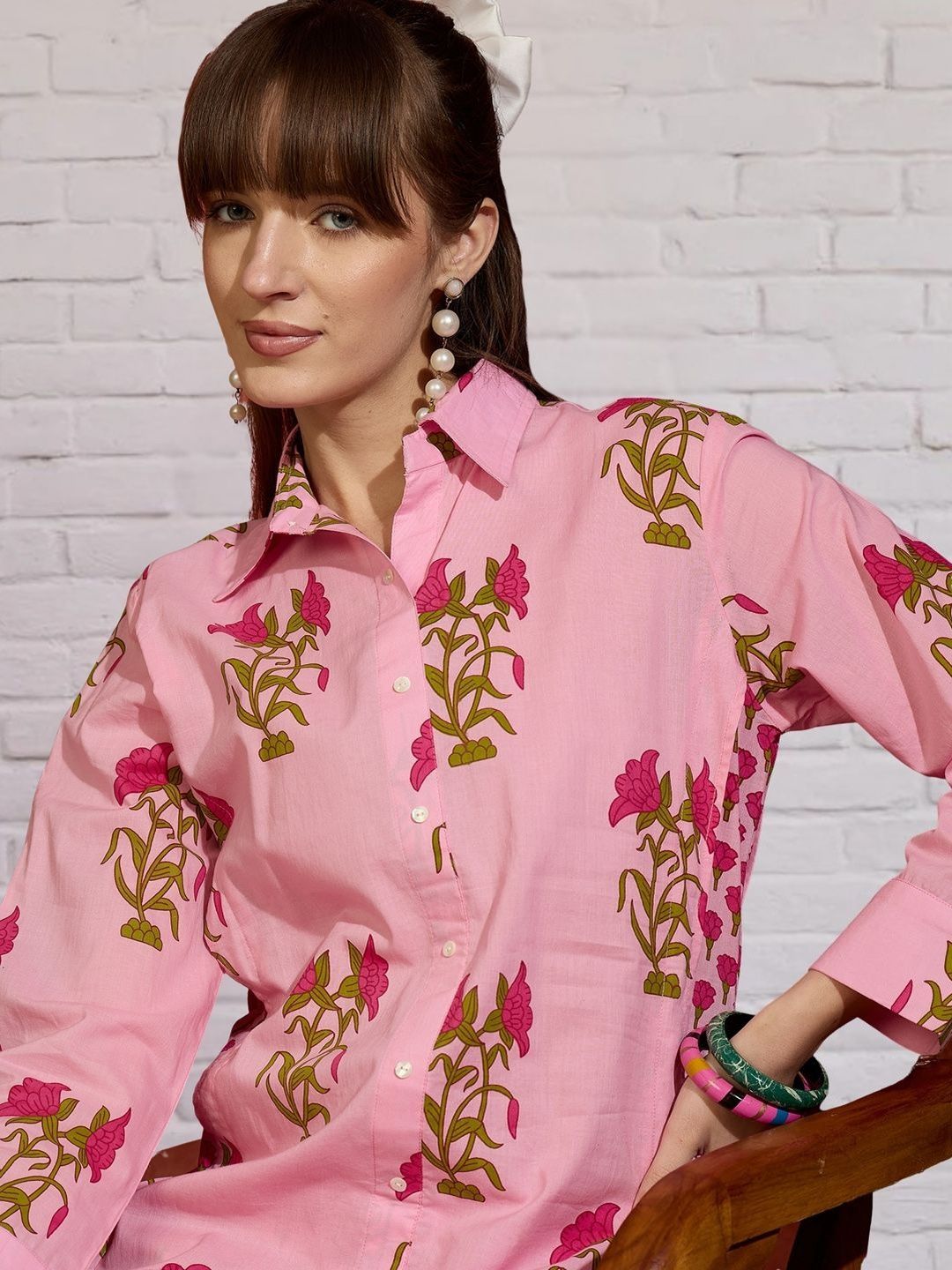 Women Floral Printed Regular Pure Cotton Kurta with Palazzos