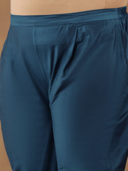 Dhiyona IN Floral Embroidered Regular Gotta Patti Straight Kurta With Trousers & Dupatta