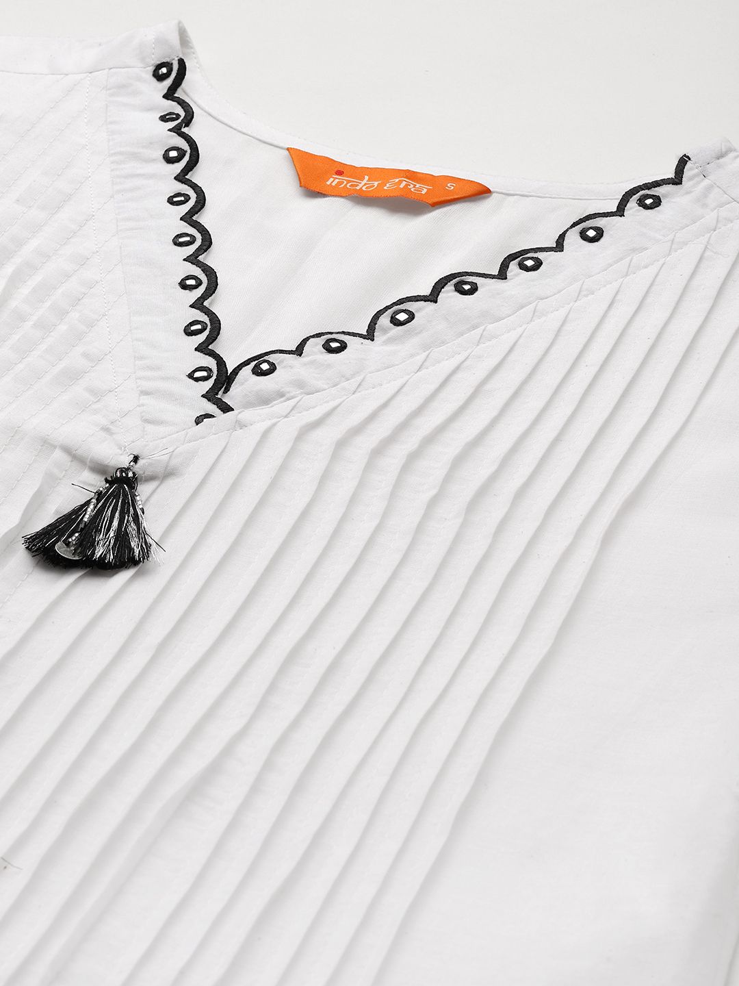 Floral Printed Pleated Mirror Work Pure Cotton Kurta with Palazzos