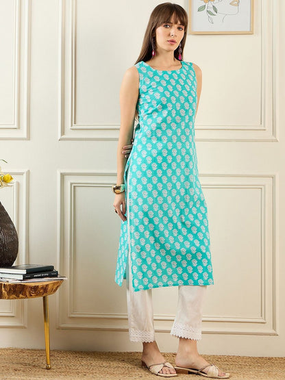 Dhiyona IE Women Ethnic Motifs Printed Block Print Kurta