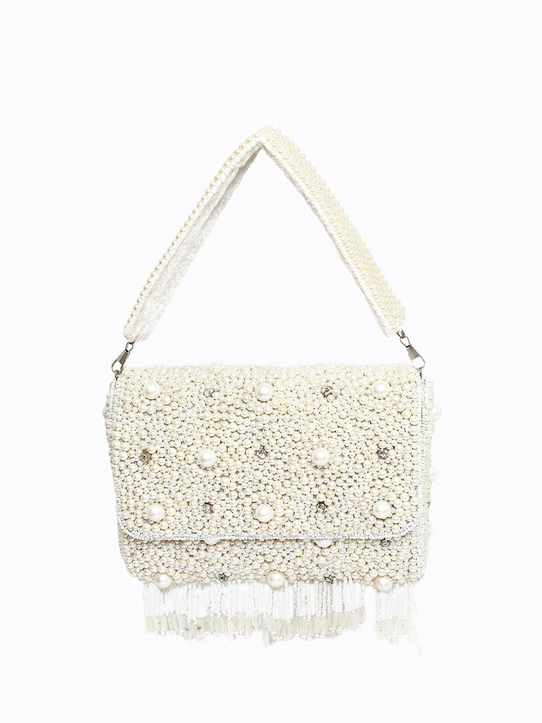 Dhiyona NR Women White Embroidered Purse Clutch