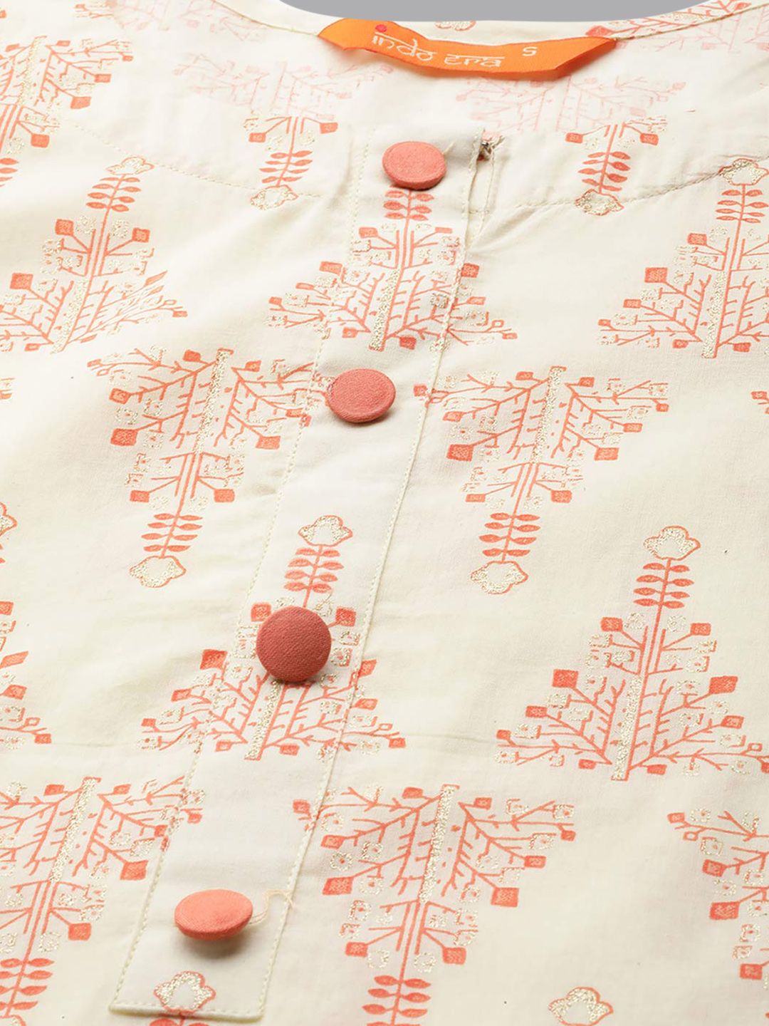 Dhiyona IE Women Off White Ethnic Motifs Printed Kurta