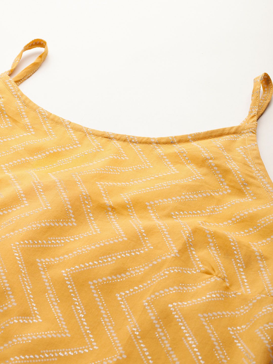 Dhiyona IE Chevron Printed Gotta Patti Pure Cotton Kurta