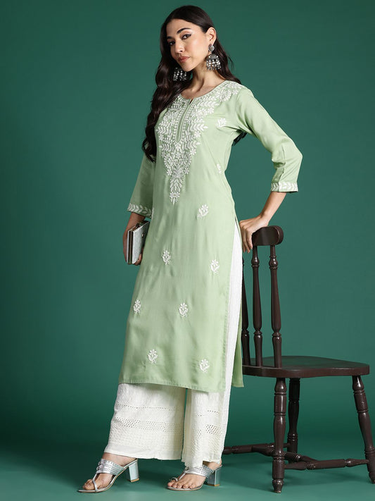 Dhiyona IE Ethnic Motifs Embroidered Thread Work Kurta