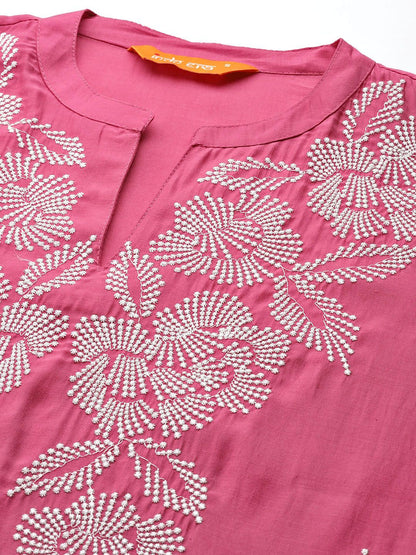 Dhiyona IE Ethnic Motifs Embroidered Thread Work Kurta with Trousers & With Dupatta