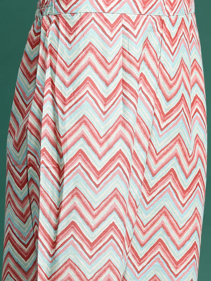 Dhiyona IE Floral Printed Pure Cotton Kurta With Trousers & Dupatta