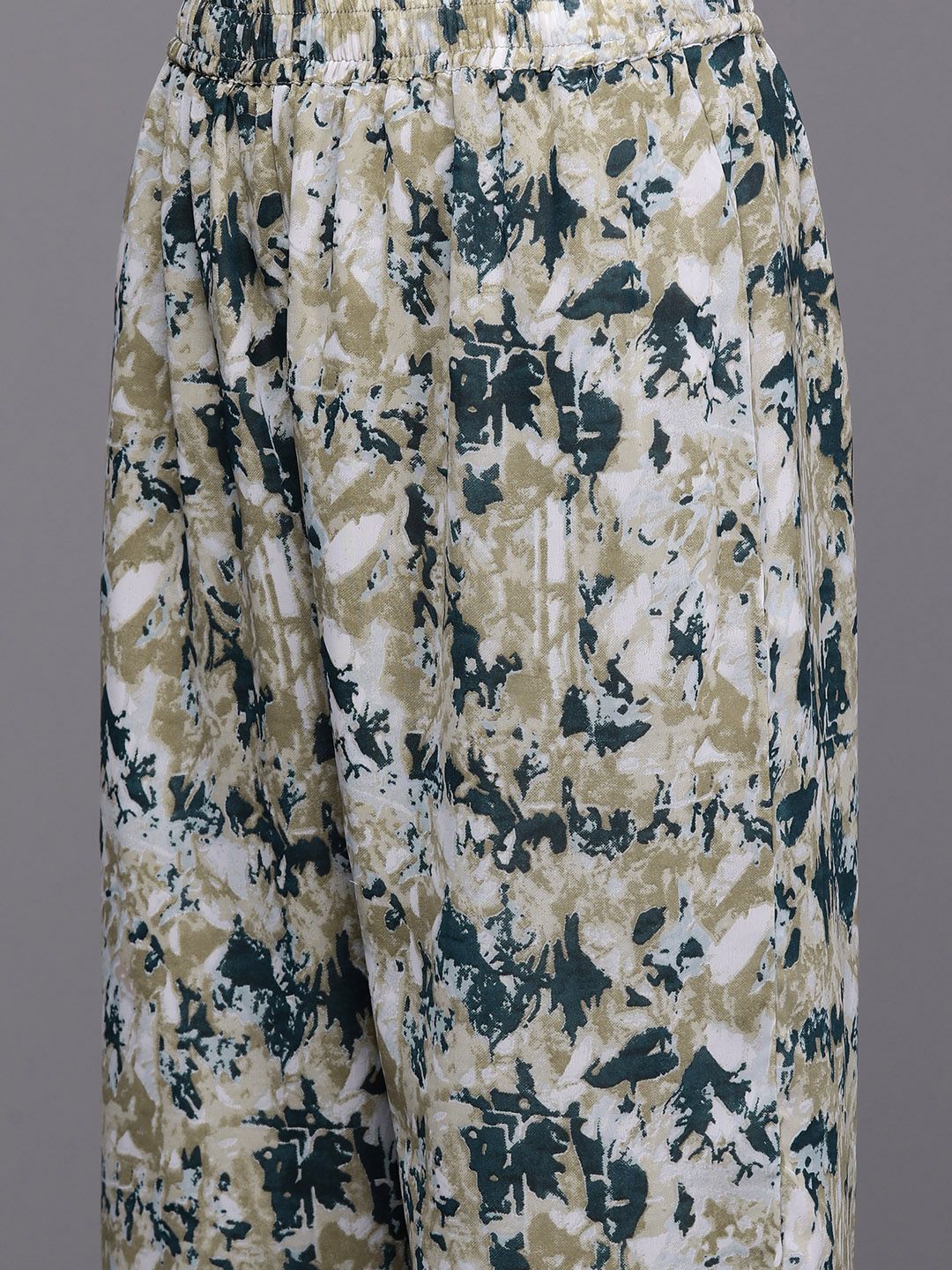 Dhiyona VA Women's Printed Pleated Silk Georgette Kurta with Trousers & Dupatta