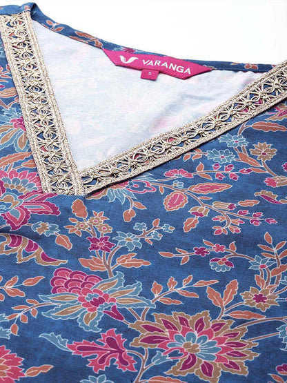 Dhiyona VA Women's Paisley Printed Woolen Kurta Paired with Trousers & Printed Dupatta
