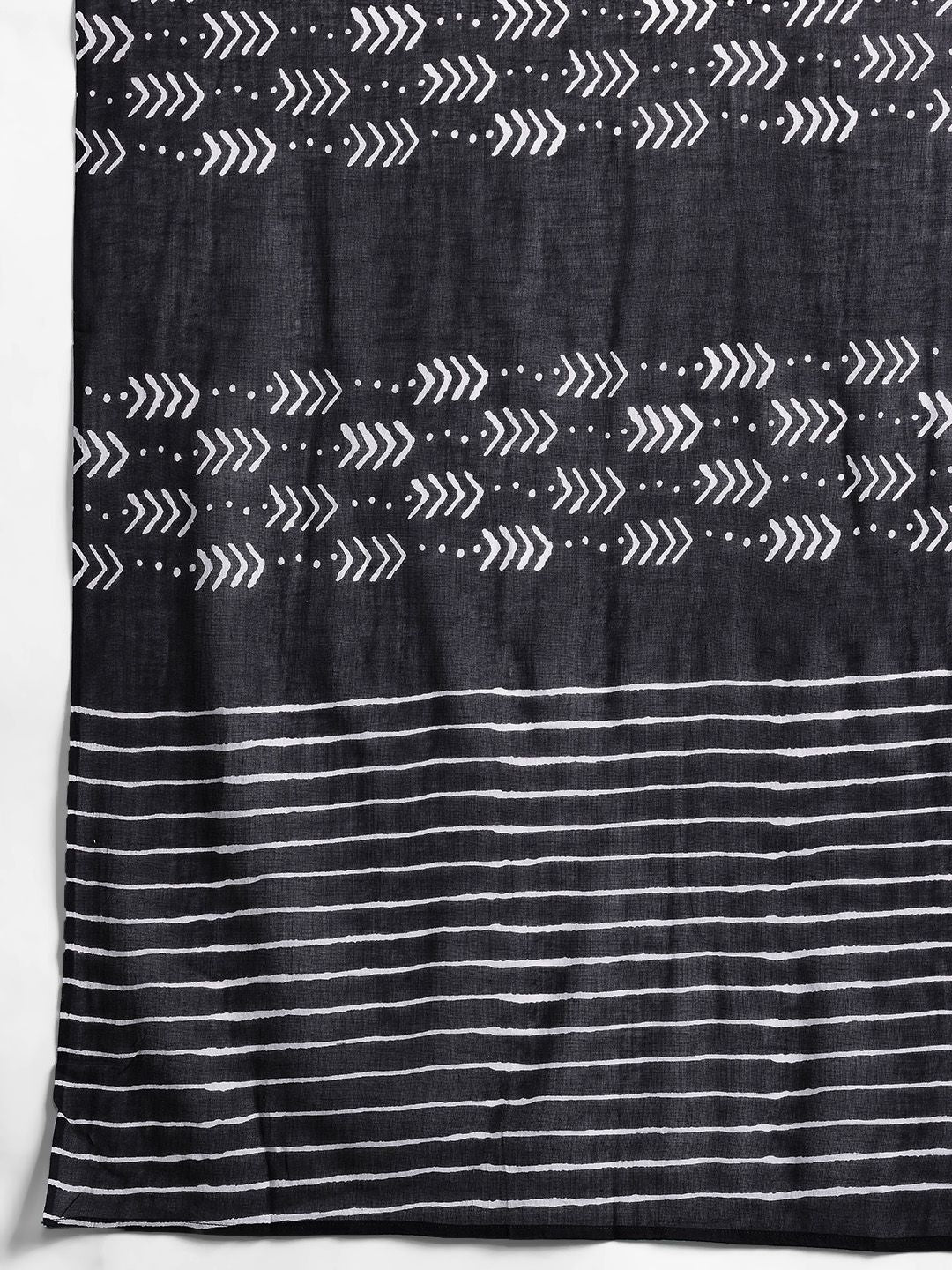 Geometric Printed Empire Thread Work Pure Cotton Kurta with Trousers & Dupatta