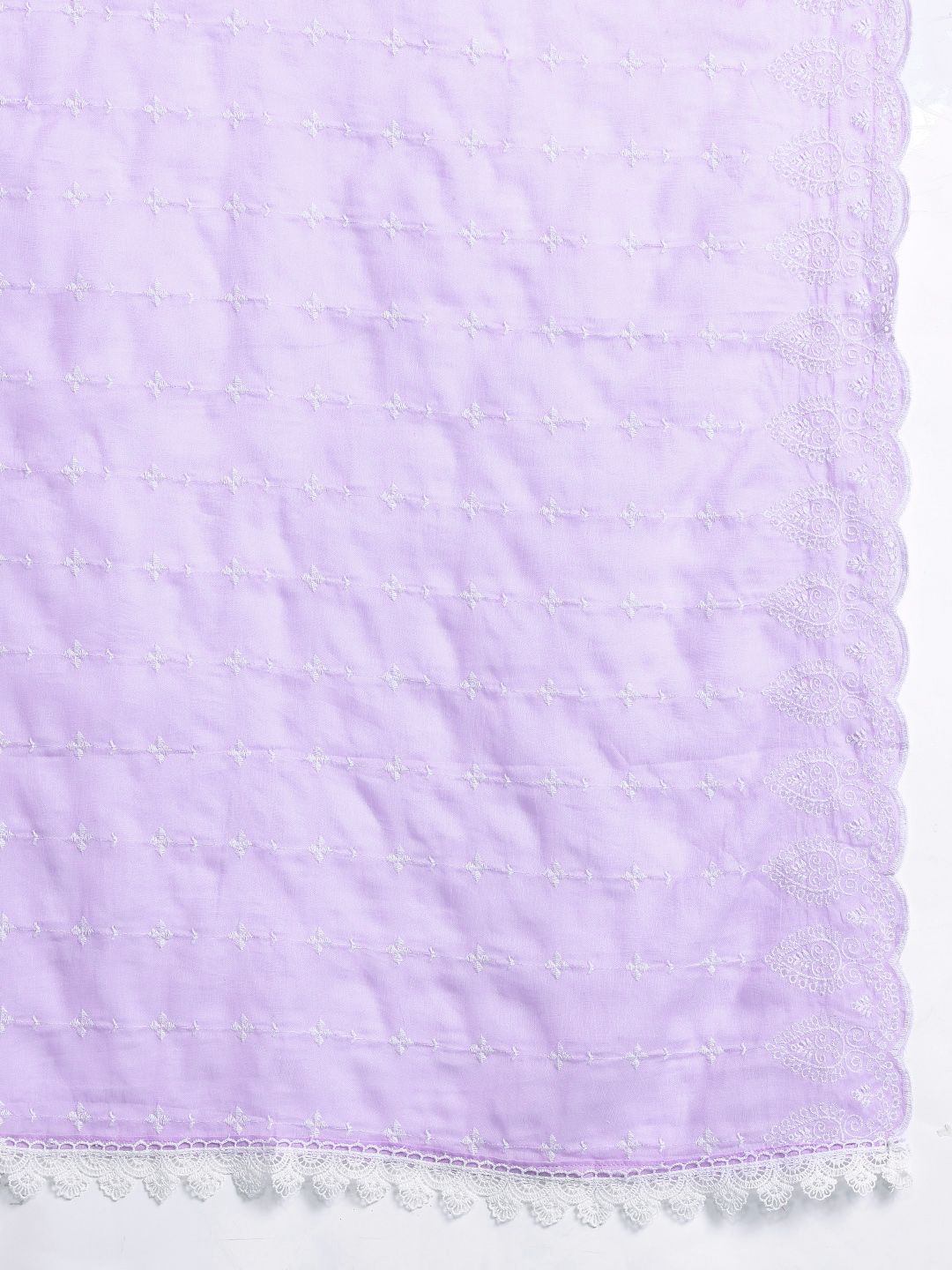 Ethnic Motifs Embroidered Thread Work Pure Cotton Kurta With Trousers & Dupatta