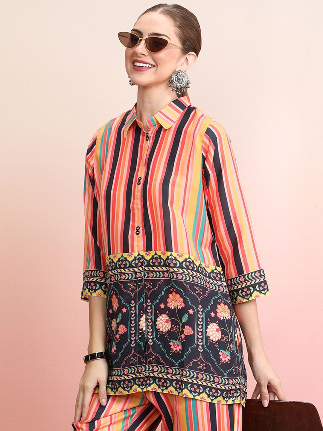 Dhiyona IE Striped Shirt With Trousers