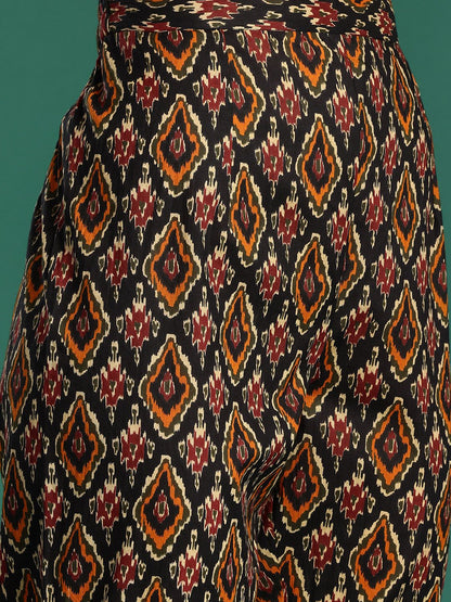 Dhiyona IE Printed Pleated Pure Cotton Kurta with Trousers