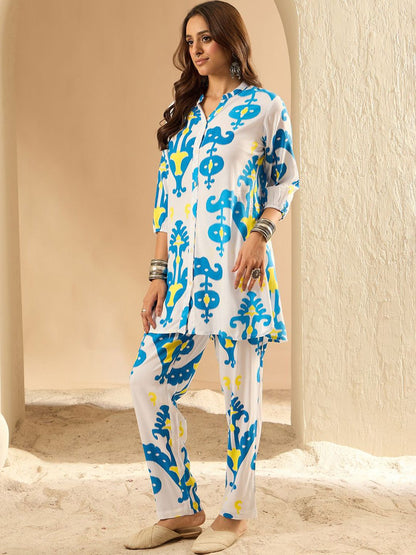 Dhiyona IE Women Printed Regular Kurta with Trousers