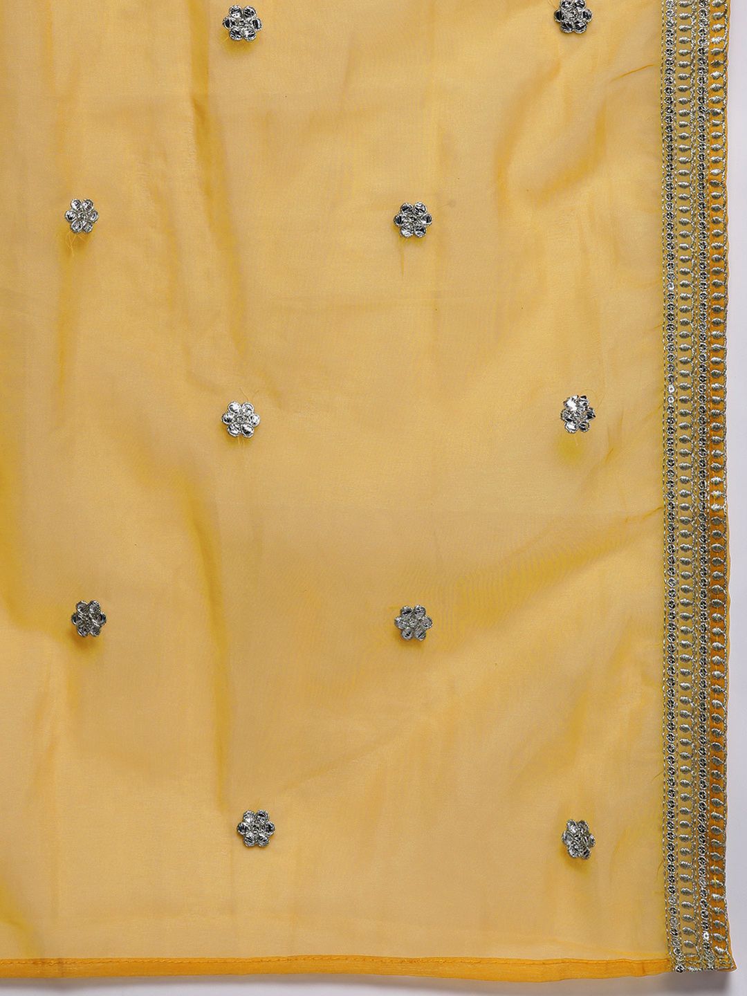 Floral Embroidered Regular Sequinned Kurta with Trousers & Dupatta