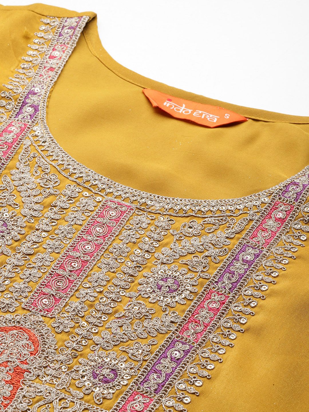 Ethnic Motifs Embroidered Sequinned Kurta with Trousers & With Dupatta