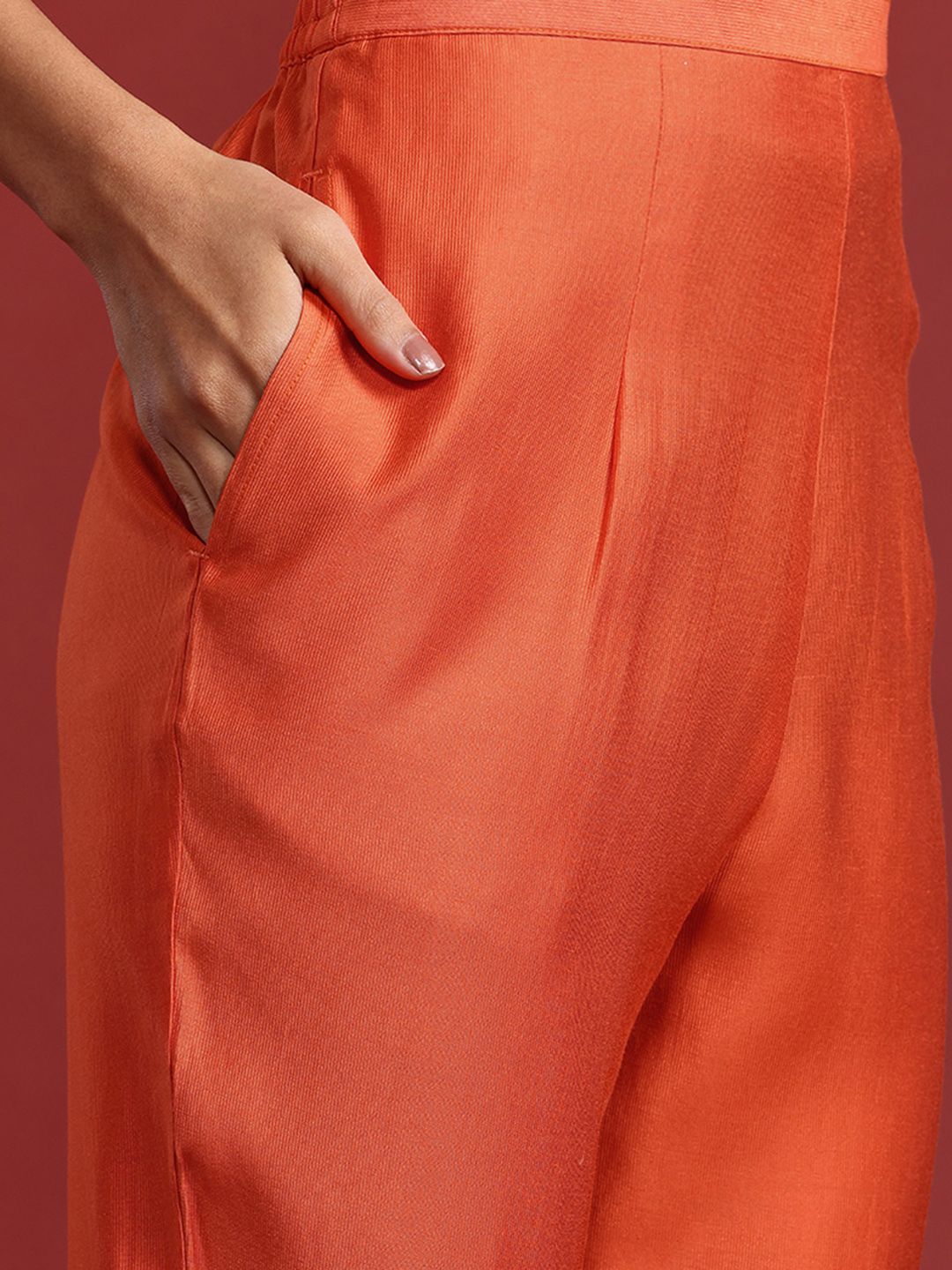 Paisley Yoke Design Zari Liva Kurta With Trousers & Dupatta